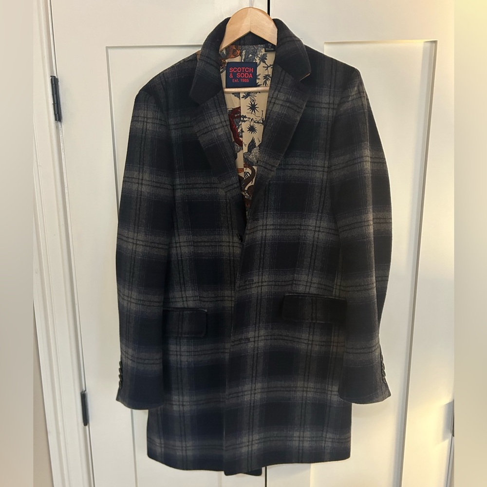 Scotch and Soda plaid topcoat